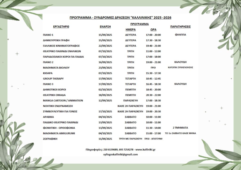 ΔΡΑΣΕΙΣ ΚΑΛΛΙΝΙΚΗΣ (12)